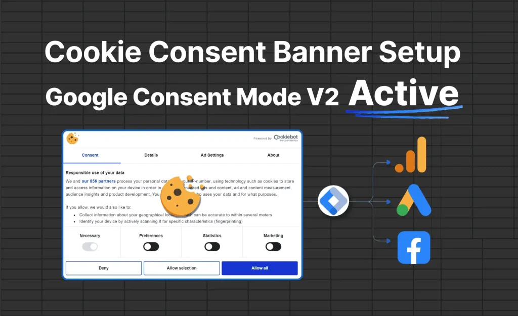 How to set up a cookie consent banner for Google Consent Mode V2 with Google Analytics 4 and Google Ads